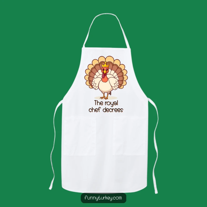 Funny Crowned Turkey Apron: Cook Like Royalty with Regal Laughs!
