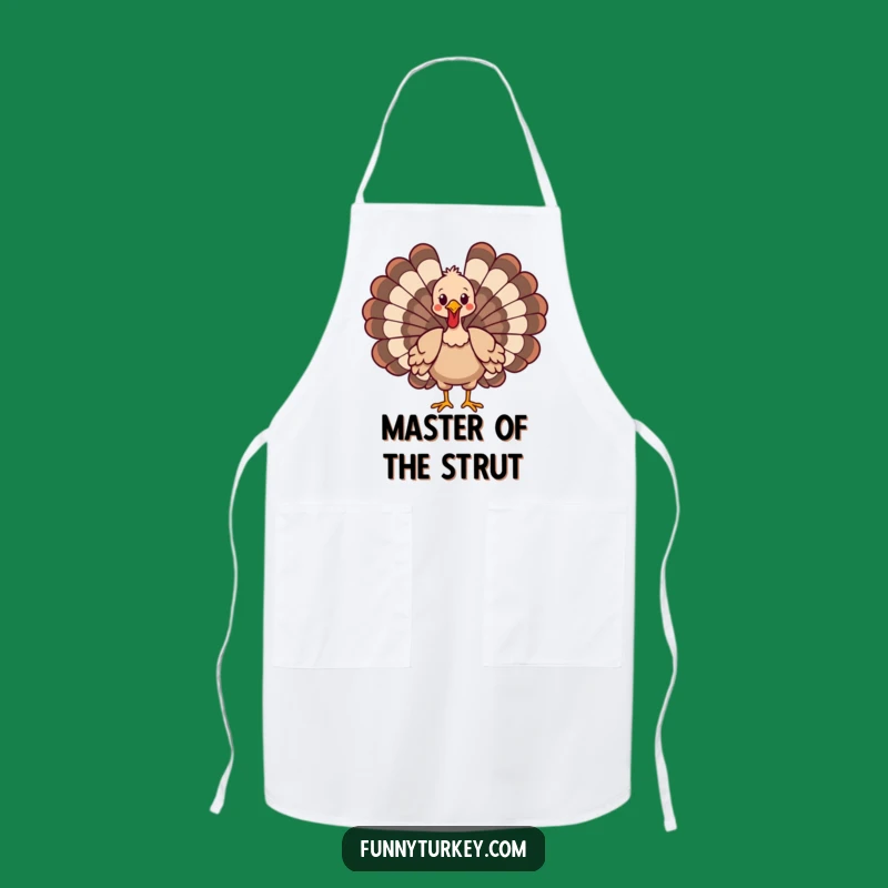 Funny Cartoon Turkey Strut Apron - Chef's Hilarious Kitchen Gift
