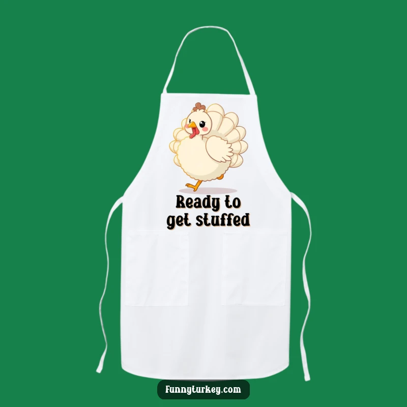 Chef's Funny Kawaii Turkey Trot Apron: Fluffy Bird Cooking Gift for Kitchen Fun