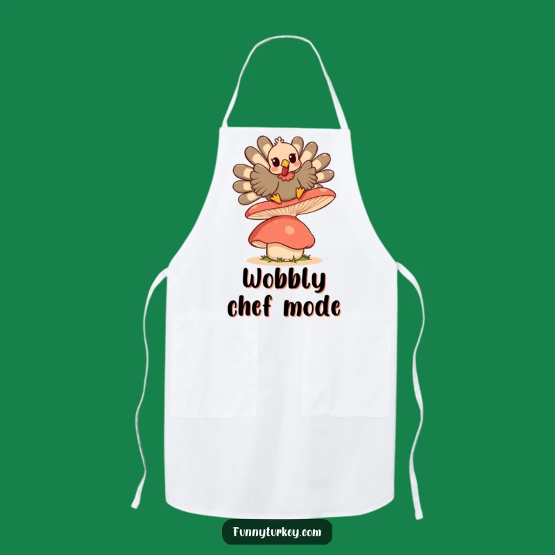 Funny Kawaii Turkey Mushroom Bounce Apron: Cook with Giggles and Charm