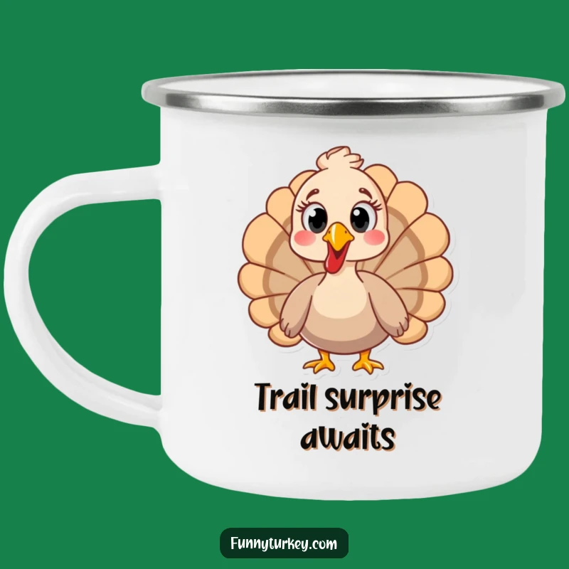 Adventure-Ready Funny Surprised Turkey Camping Mug - Outdoor Humor Gift