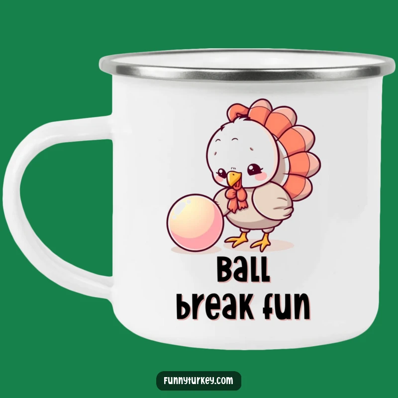 Funny Turkey Campfire Mug: Playful Kawaii Ball, Outdoor Funny Adventure Gear