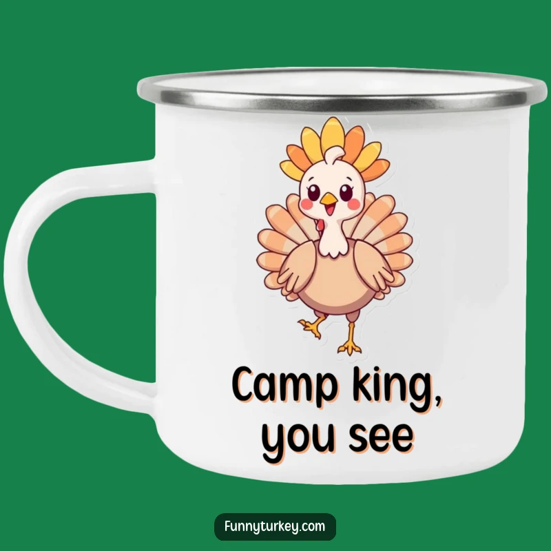 Funny Kawaii Turkey Headdress Camping Mug: Proud Strutting Bird for Outdoor Fun