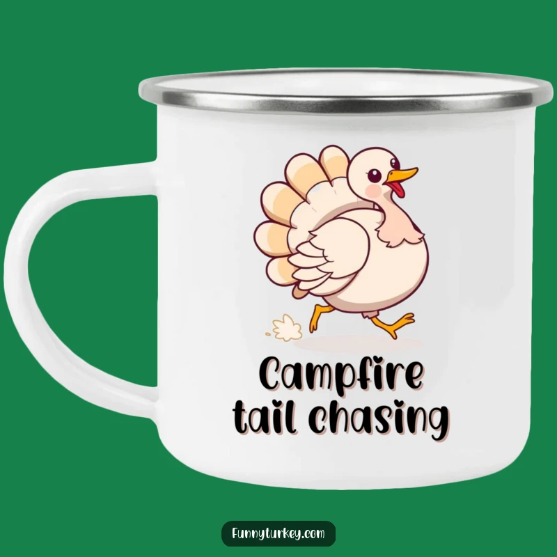 Funny Turkey Tail Chase Camping Mug: Adventure with a Smile!