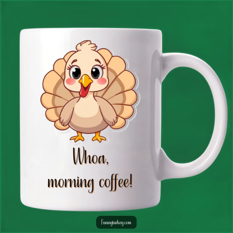 Funny Surprised Turkey Mug - Wide-Eyed Reaction Gift for Shocked Moments