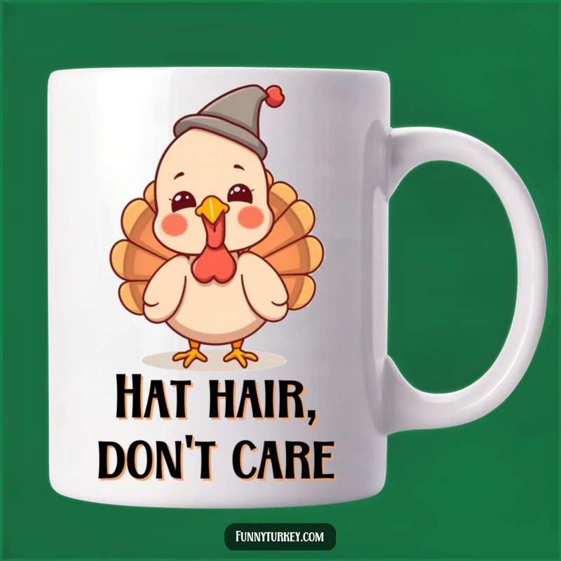 Funny Giggling Turkey Mug: Kawaii Hat Wearer, Perfect Funny Party Gift