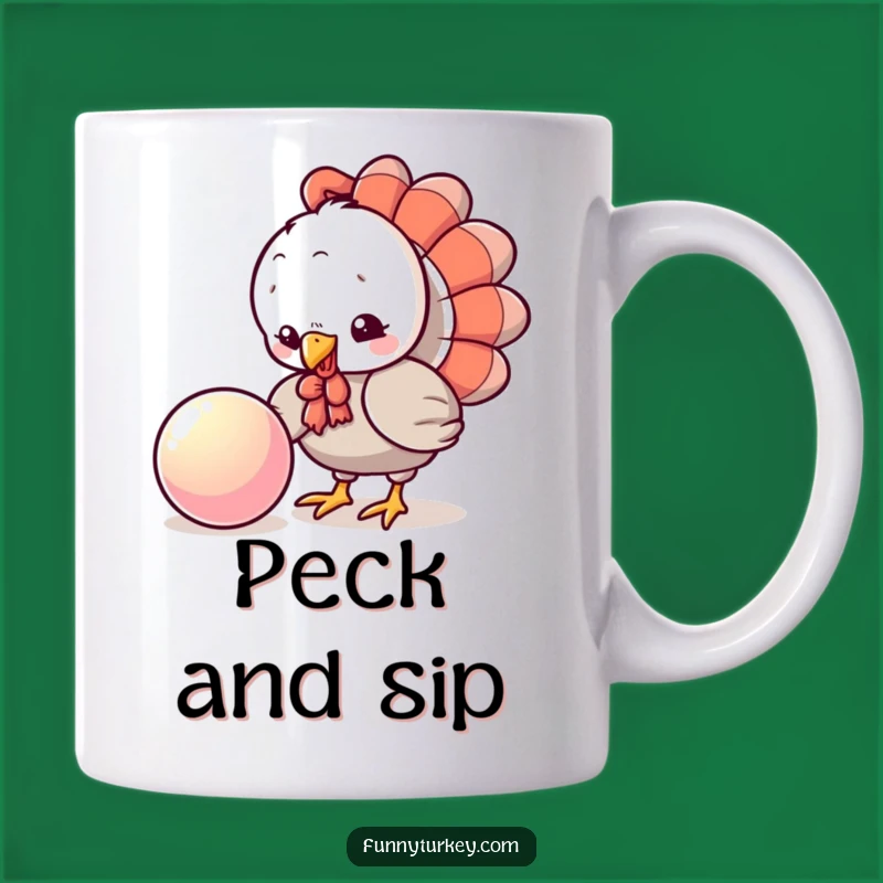 Funny Turkey Ball Mug: Playful Kawaii Pecking Pet, Perfect Funny Gift