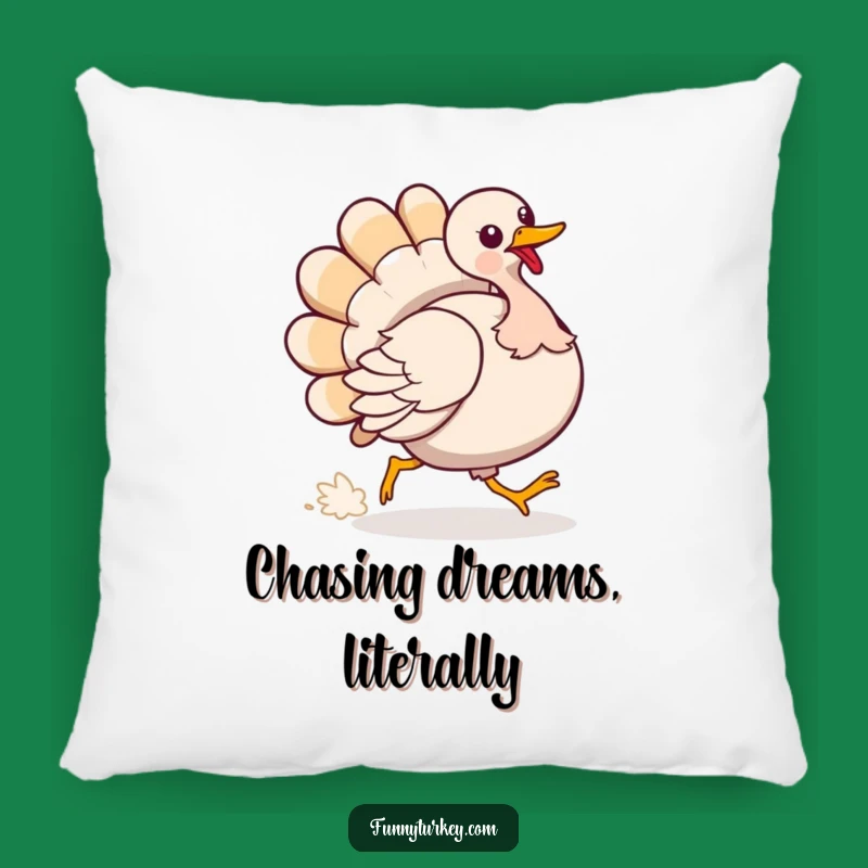 Funny Turkey Tail Chase Pillow: Cozy Up with Silly Fun!