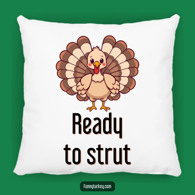 Comfy Funny Cartoon Turkey Strut Pillow - Soft & Humorous Home Decor Gift