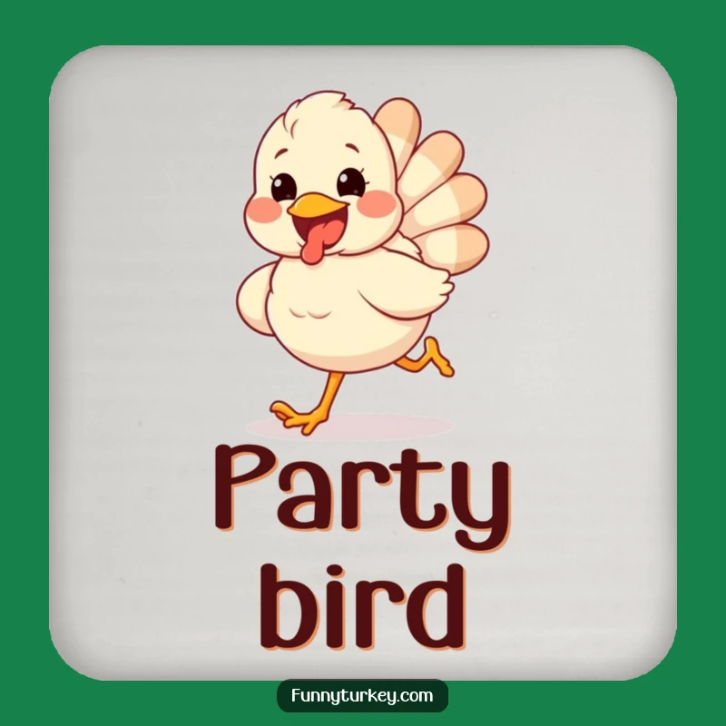 Funny Turkey Run Coasters: Protect Surfaces with Festive Humor