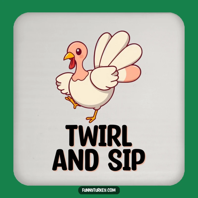 Funny Turkey Coaster: Cute Kawaii Dancer Protection, Festive Funny Gift