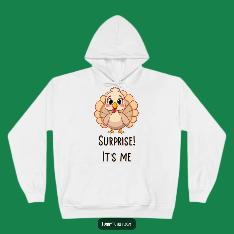 Cozy Funny Surprised Turkey Hoodie - Warm & Humorous Gift for Shocked Moments
