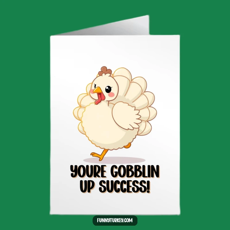 Free Printable Congrats Card: Kawaii Turkey Trot Celebration for a Hilarious Downloadable Gift