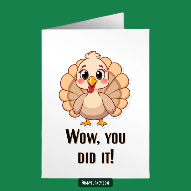 Free Printable Funny Surprise Turkey Congrats Card: Shocking Success Downloadable Greeting!