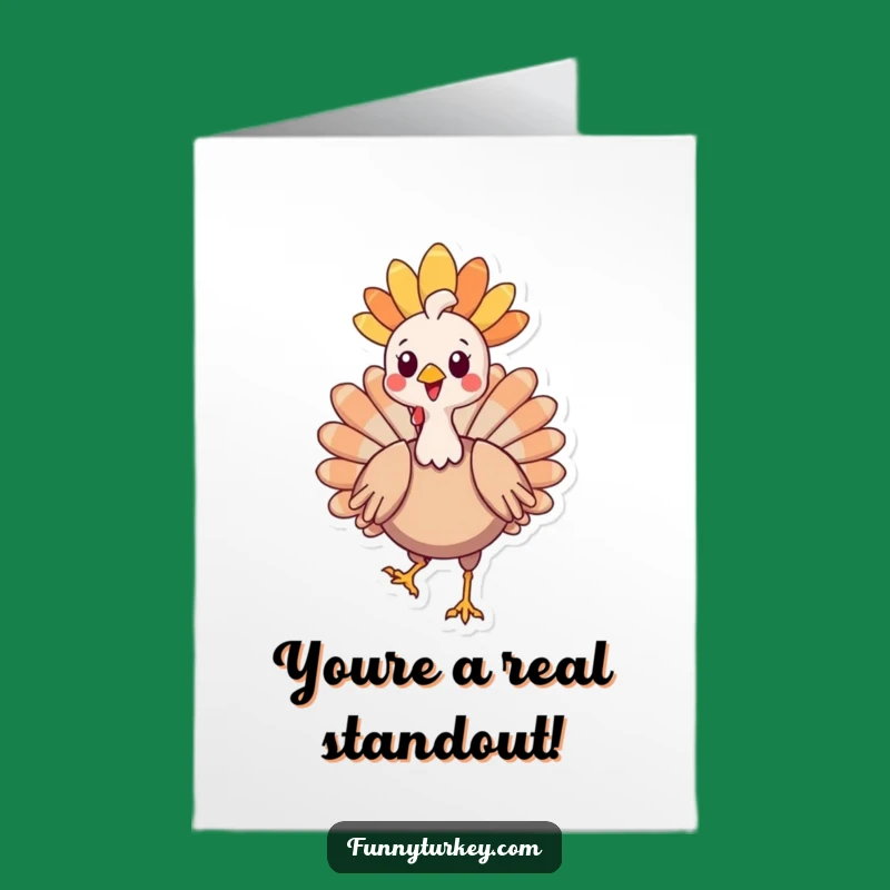 Free Printable Thank You Card: Proud Kawaii Turkey - Downloadable Gratitude