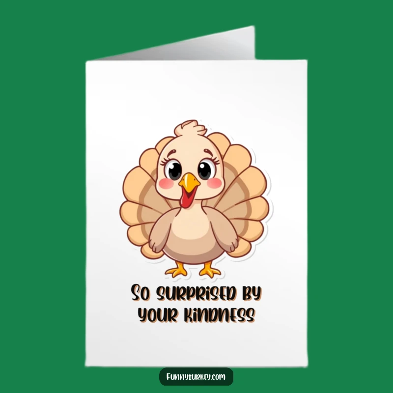 Free Printable Funny Surprise Turkey Thank You Card: Shocked Gratitude Downloadable Greeting!