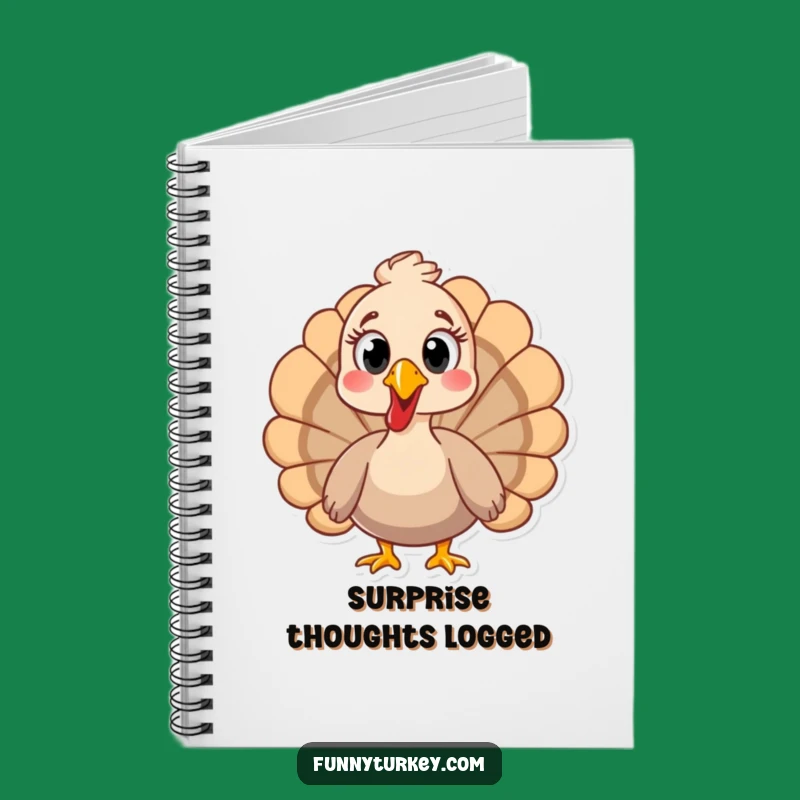 Funny Surprised Turkey Notebook - Creative Journal & Humorous Gift