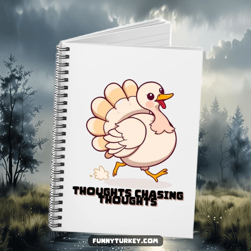 Funny Notebook: A turkey chases its tail, perfect for jotting down funny thoughts and silly ideas.