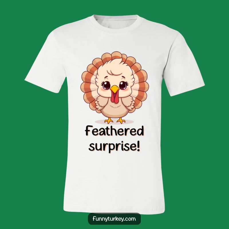 Funny Surprised Turkey T-Shirt - Feathered Fun for the Holidays