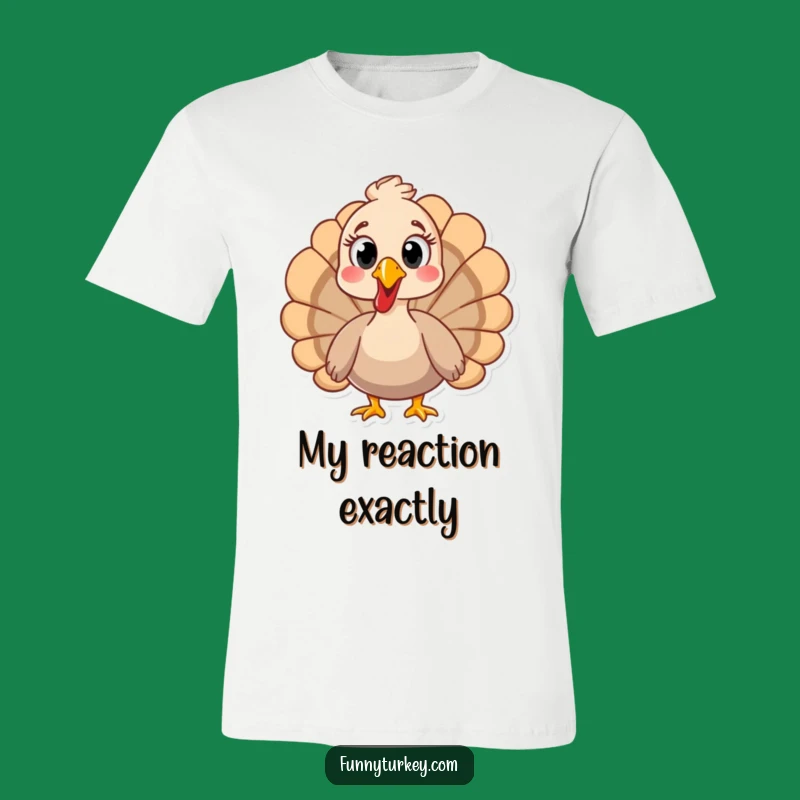 Funny Surprised Turkey T-Shirt - Comical Reaction Tee Perfect for Gifting