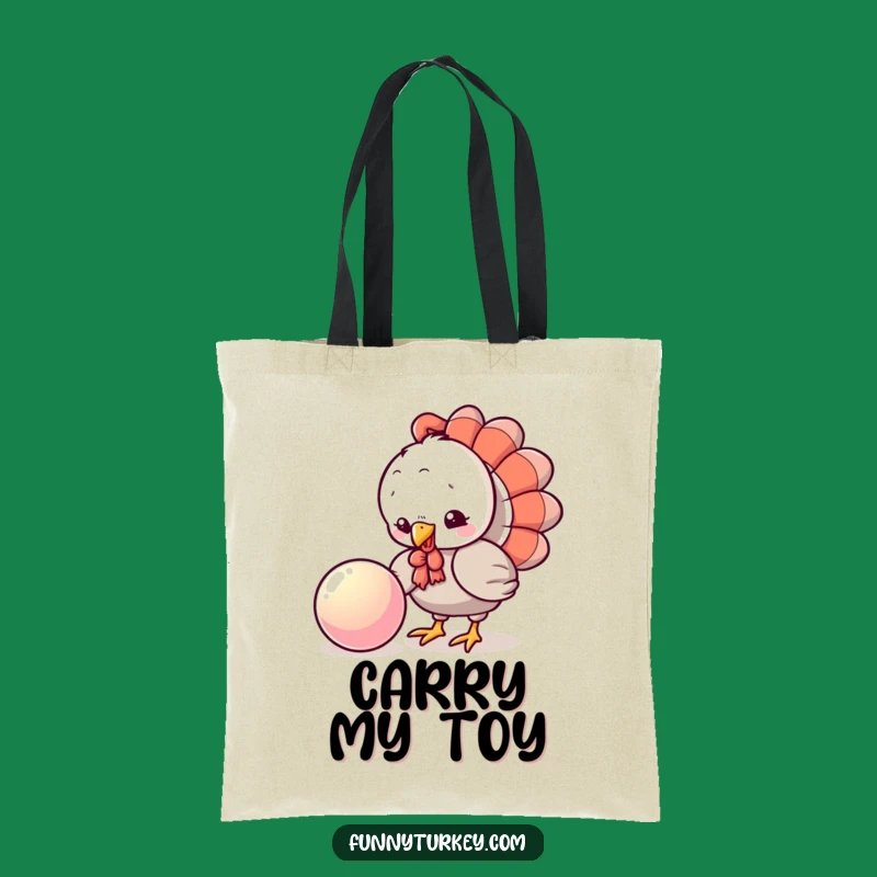 Funny Turkey Ball Tote Bag: Playful Kawaii Pecking Design, Handy Funny Gift