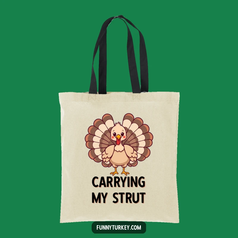 Funny Cartoon Turkey Strut Tote Bag - Stylish & Humorous Carry-All Gift