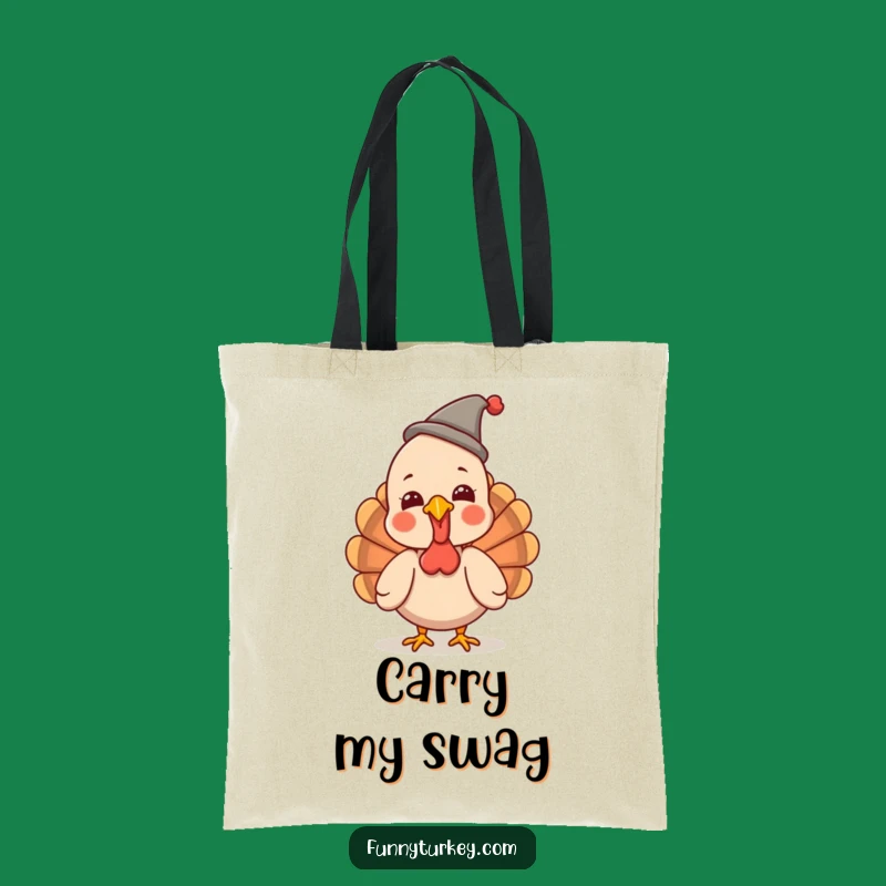 Funny Turkey Hat Tote Bag: Giggling Kawaii Design, Handy Funny Party Gift