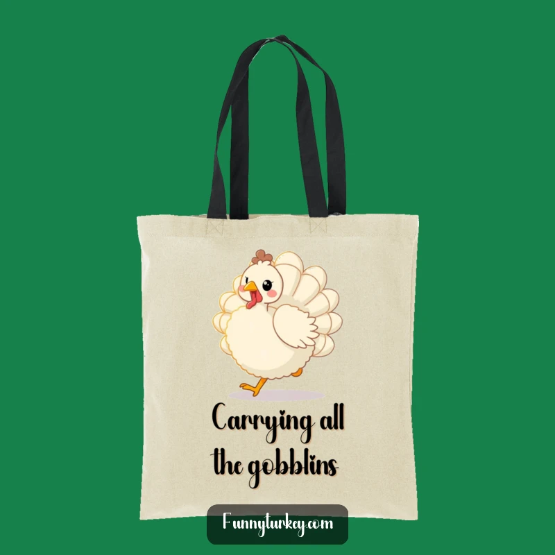 Stylish Funny Kawaii Turkey Trot Tote Bag: Fluffy Bird Eco-Friendly Gift Holder